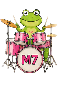 Frosch am Schlagzeug